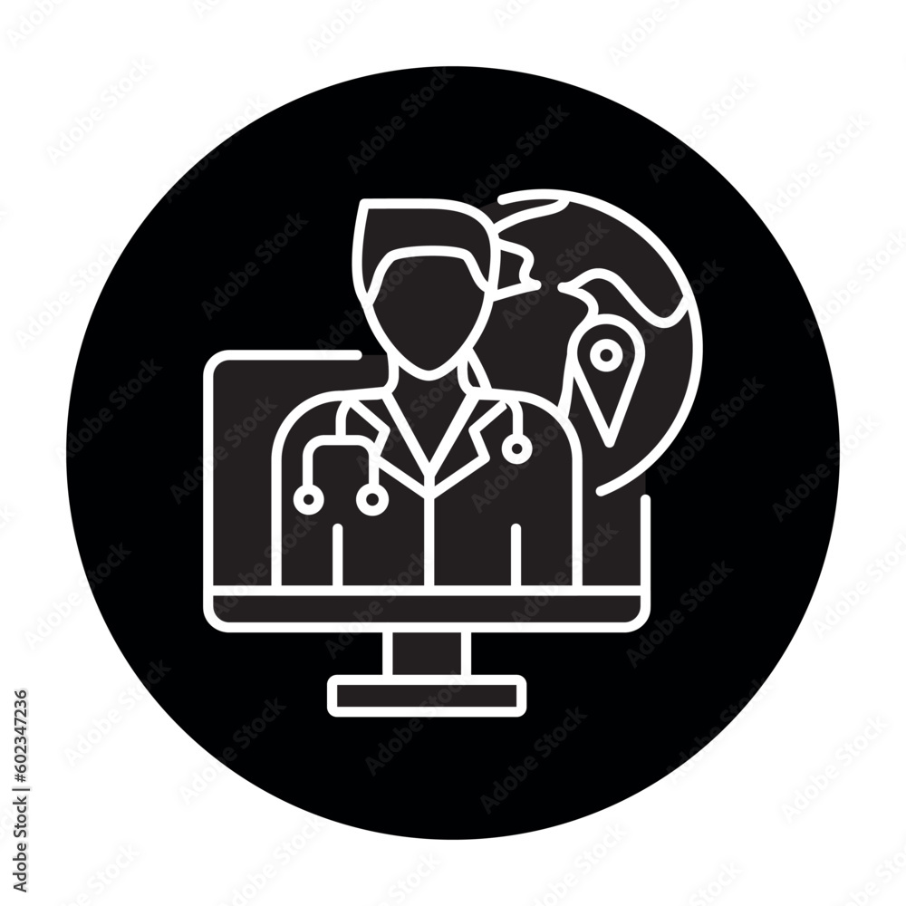Remote consultation color line icon. Ehealth. Remote consultation color line icon. Ehealth.