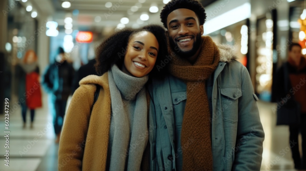 Black Couple inside the Mall - Generative AI Black Couple inside the Mall - Generative AI