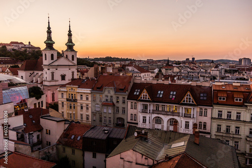 Evening skyline of Brno, Czech Republic