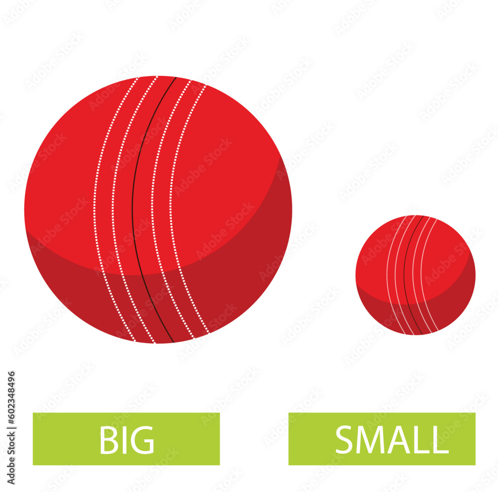 Vector antonyms and opposites. ball illustration on white background