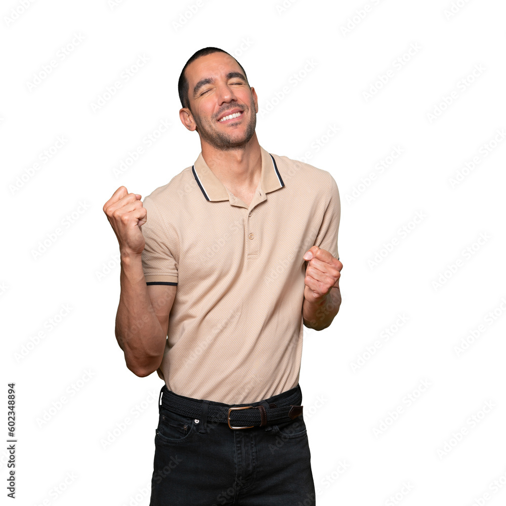 Naklejka premium Happy young man having fun