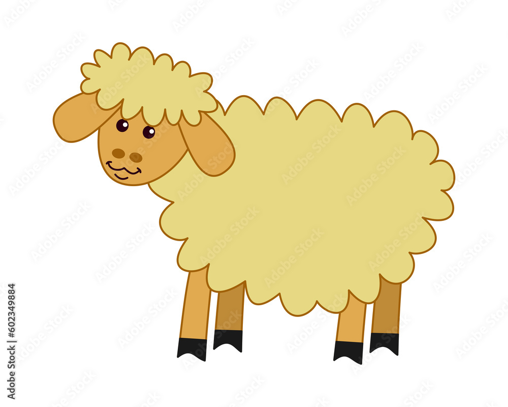 Young and beautiful sheep in profile on a transparent background Young and beautiful sheep in profile on a transparent background