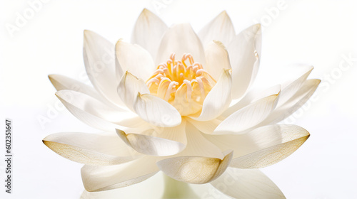A close up of a white flower in a vase. Generative AI.