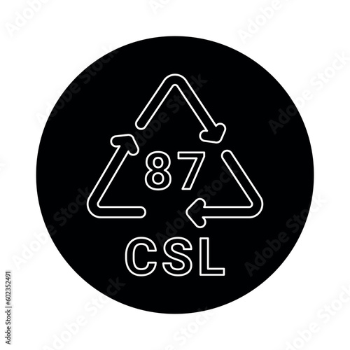 Composites recycling code CSL 87 line icon. Consumption code. photo