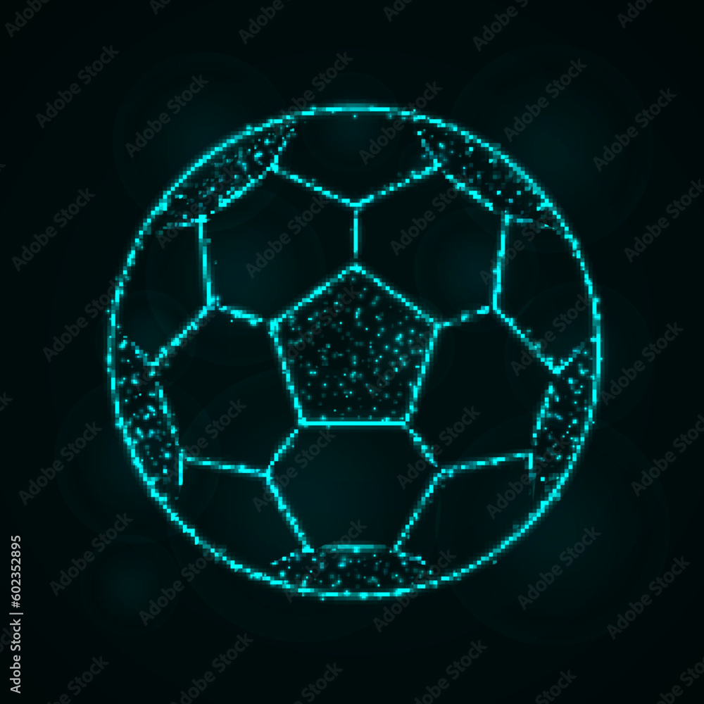 Naklejka premium Soccer ball silhouette of lights