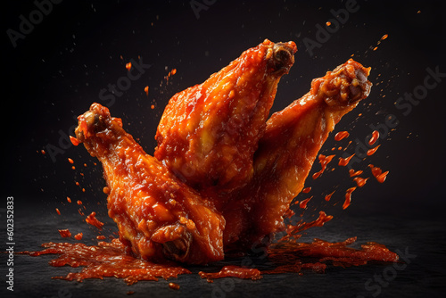 chicken wings isolated. International Chicken Wing Day concept. photo