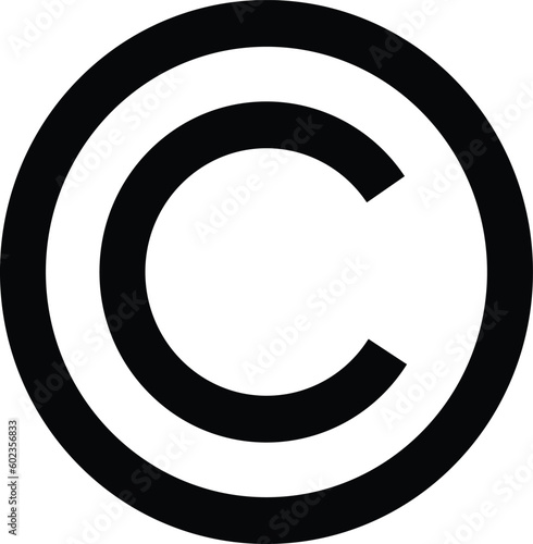 Copyright icon symbol vector . C letter in a circle