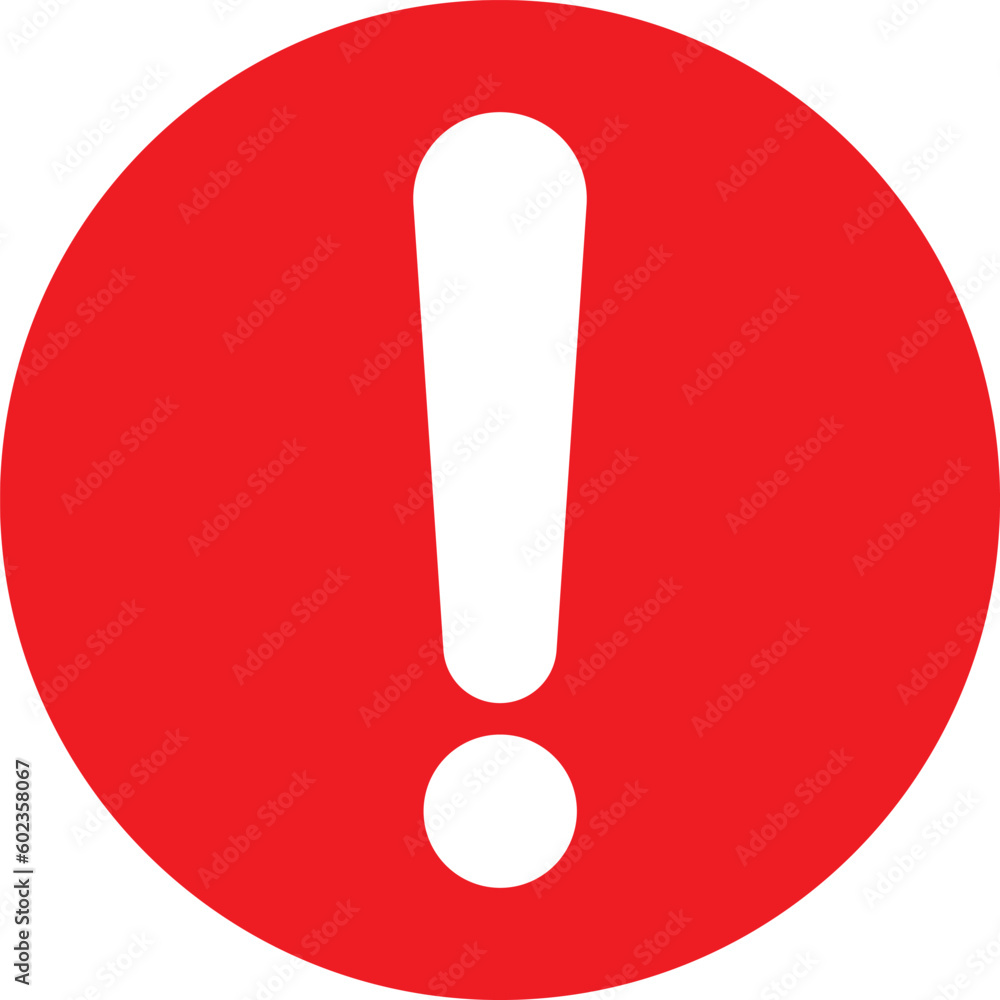 red exclamation mark icon circle isolated on white background. vector illustration red exclamation mark icon circle isolated on white background. vector illustration