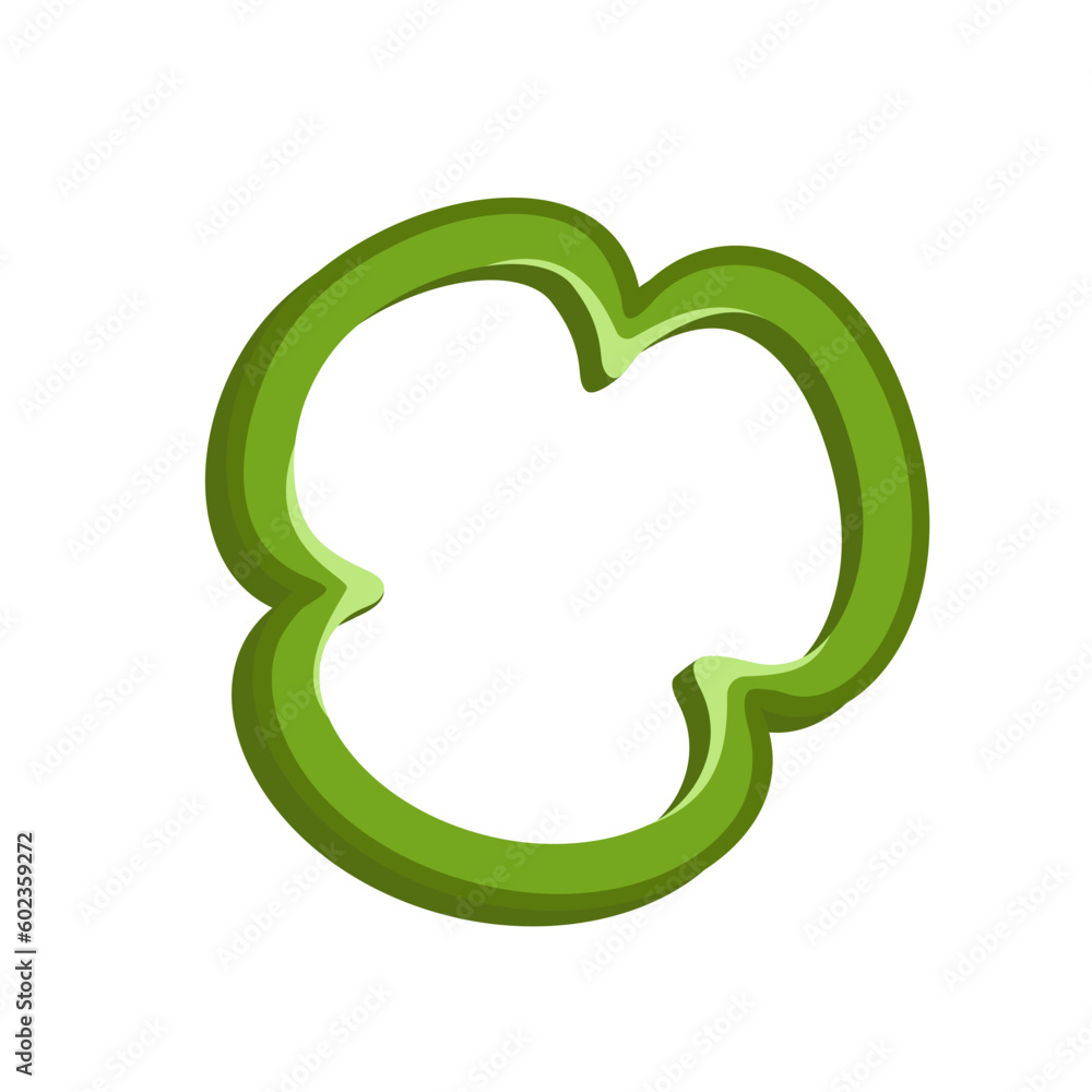 Sweet green bell pepper isolated on white background. Bell pepper in Cartoon style. Vector illustration Sweet green bell pepper isolated on white background. Bell pepper in Cartoon style. Vector illustration