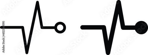 heartbeat icon set in two styles . cardiogram icon . pulse icon