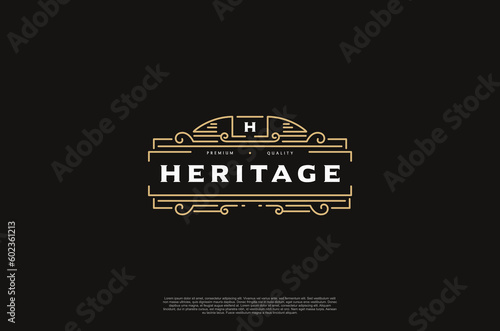 Old vinatage label ornament logo antique label decorations. Vector design element