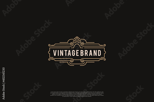 Old vinatage label ornament logo antique label decorations. Vector design element
