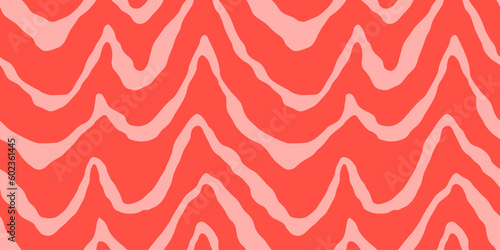 Salmon filet vector seamless pattern. Food abstract texture.