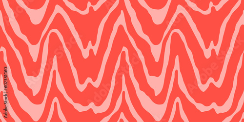 Salmon filet vector seamless pattern. Food abstract texture.