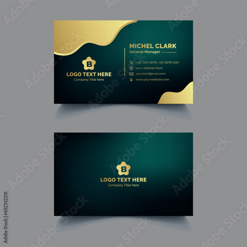 Luxury Premium Golden Business Card Template Vector