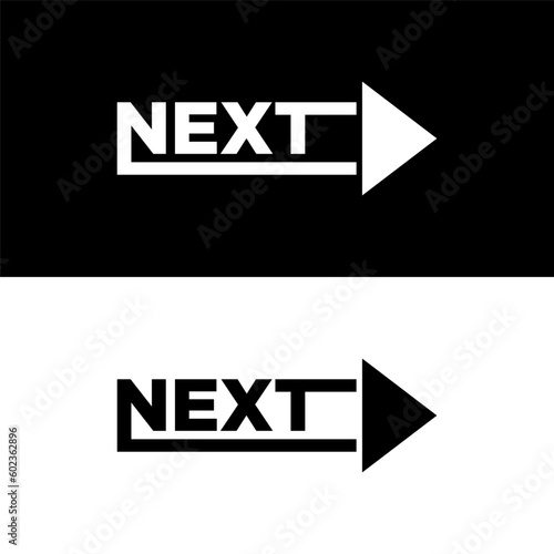 black and white next icon, arrow icon