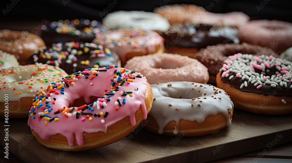 Donuts created with Generative AI technology Donuts created with Generative AI technology