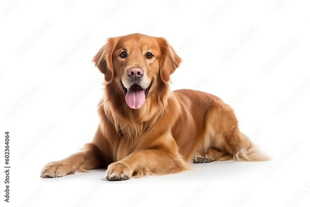 Happy dog isolated on white created with Generative AI technology Happy dog isolated on white created with Generative AI technology