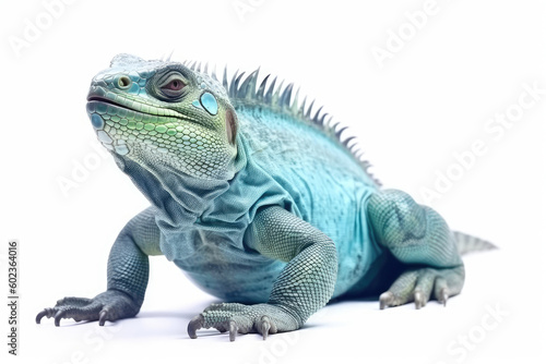 blue iguana isolated created with Generative AI technology © Poprock3d
