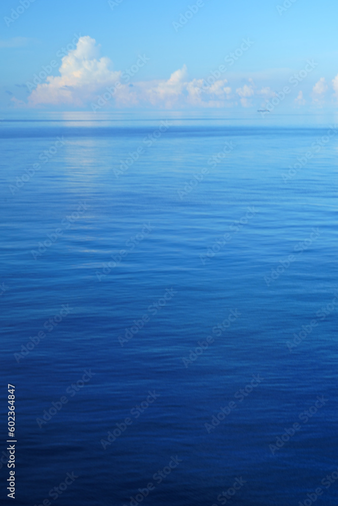 Blue water surface of Caribbean sea
