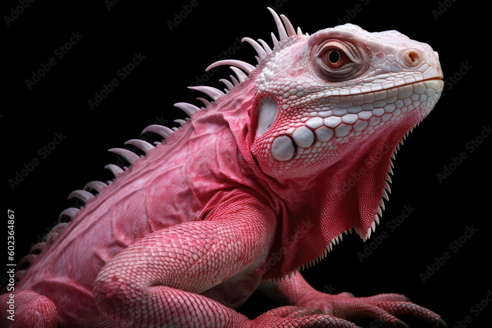 Fototapeta premium pink iguana isolated created with Generative AI technology
