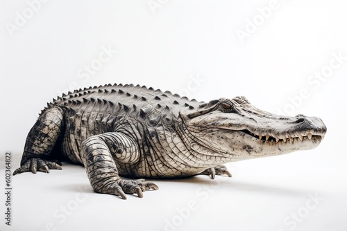 crocodile in front of white background