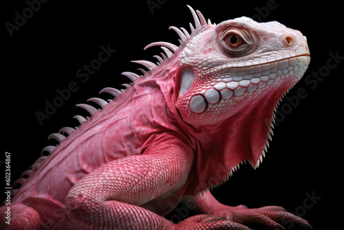 pink iguana isolated created with Generative AI technology