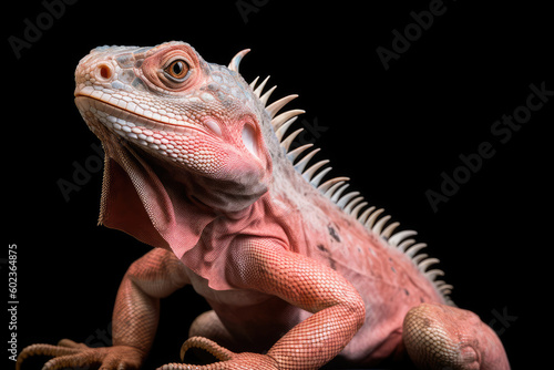 pink iguana isolated created with Generative AI technology