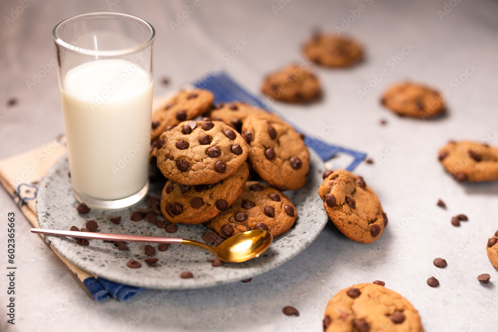Beautiful Cookies with glass of milk Beautiful Cookies with glass of milk