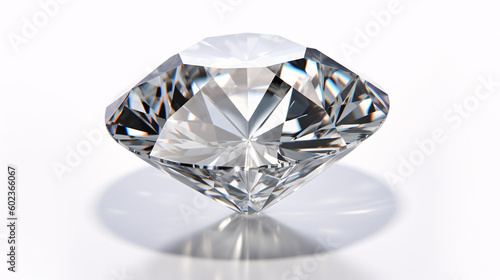 Sparkling Solitaire: Isolated Diamond on transparent background, generative AI