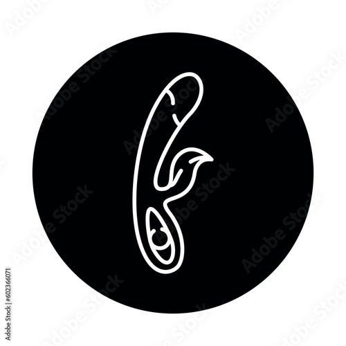 Vibrator clitoris color line icon. Pictogram for web page