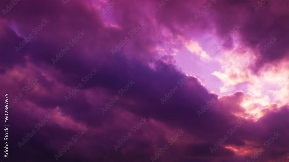 空に雲が躍動する映像