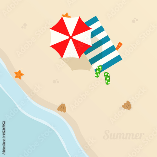 Summer Beach Island Vector Illustration
