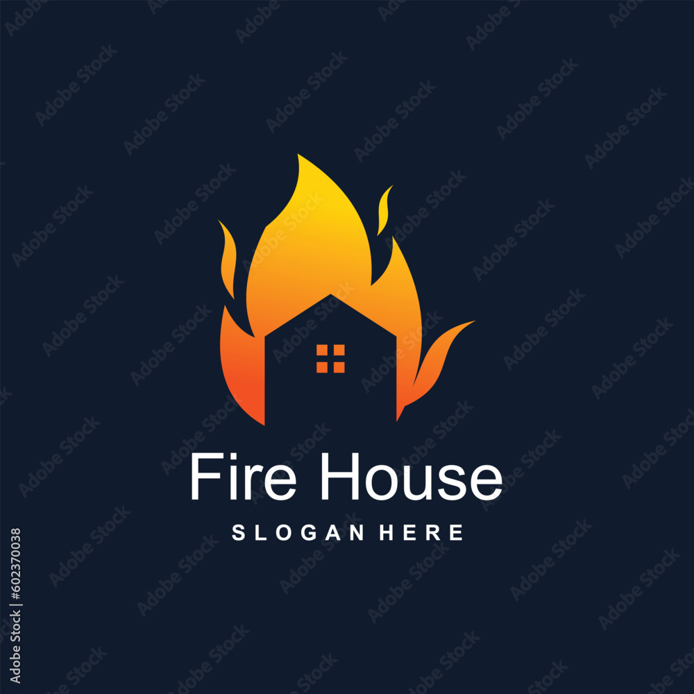 Fire house logo design idea with modern creative idea Fire house logo design idea with modern creative idea