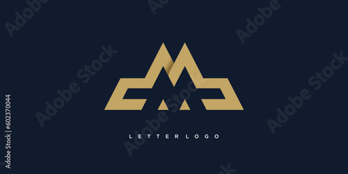 Letter M logo design idea with modern abstract style