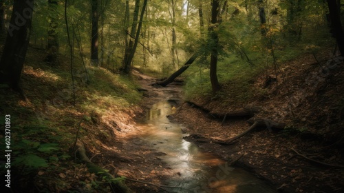 River stream flowing through the forest Beautiful Natural Photograph Fresh Green Lifestyle