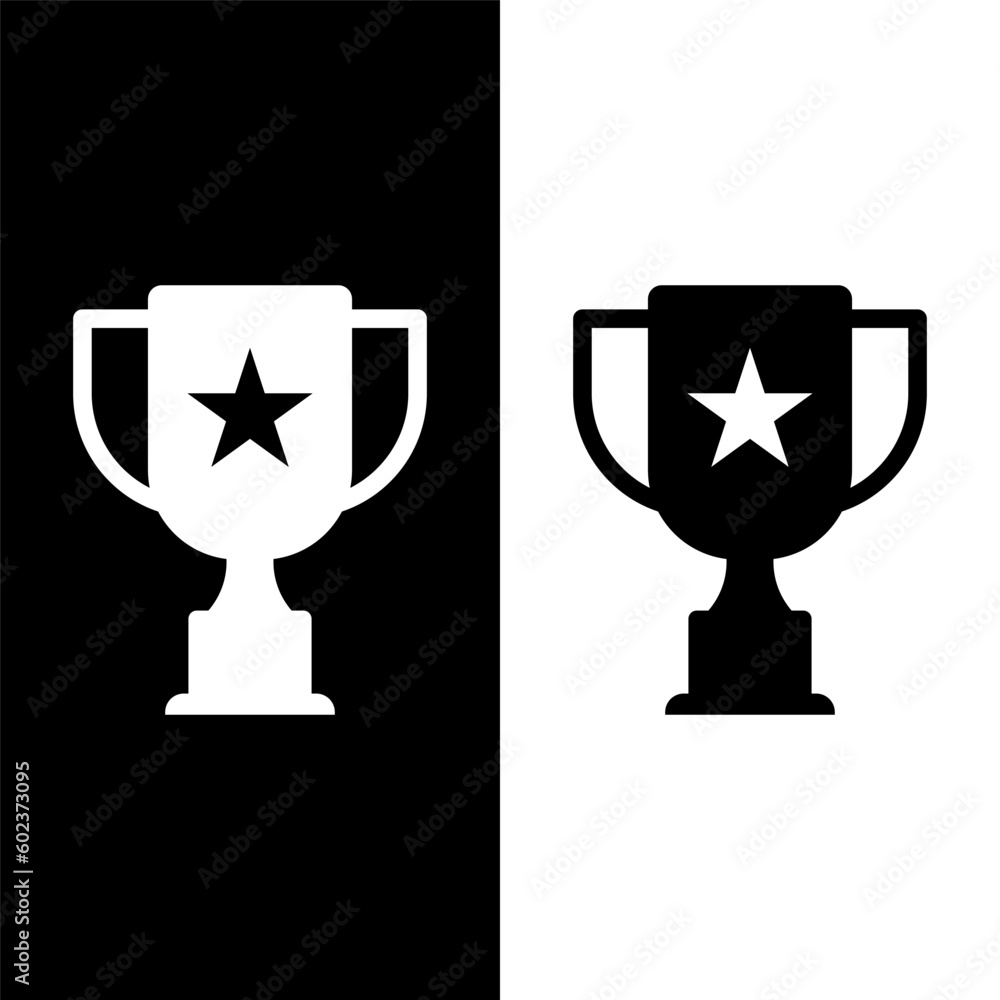 black and white trophy icon black and white trophy icon