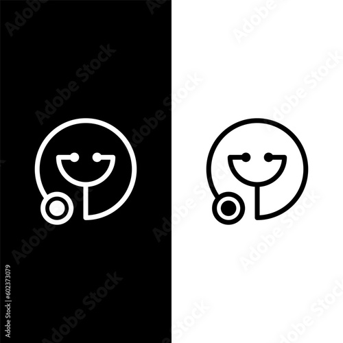 black and white stethoscope icon