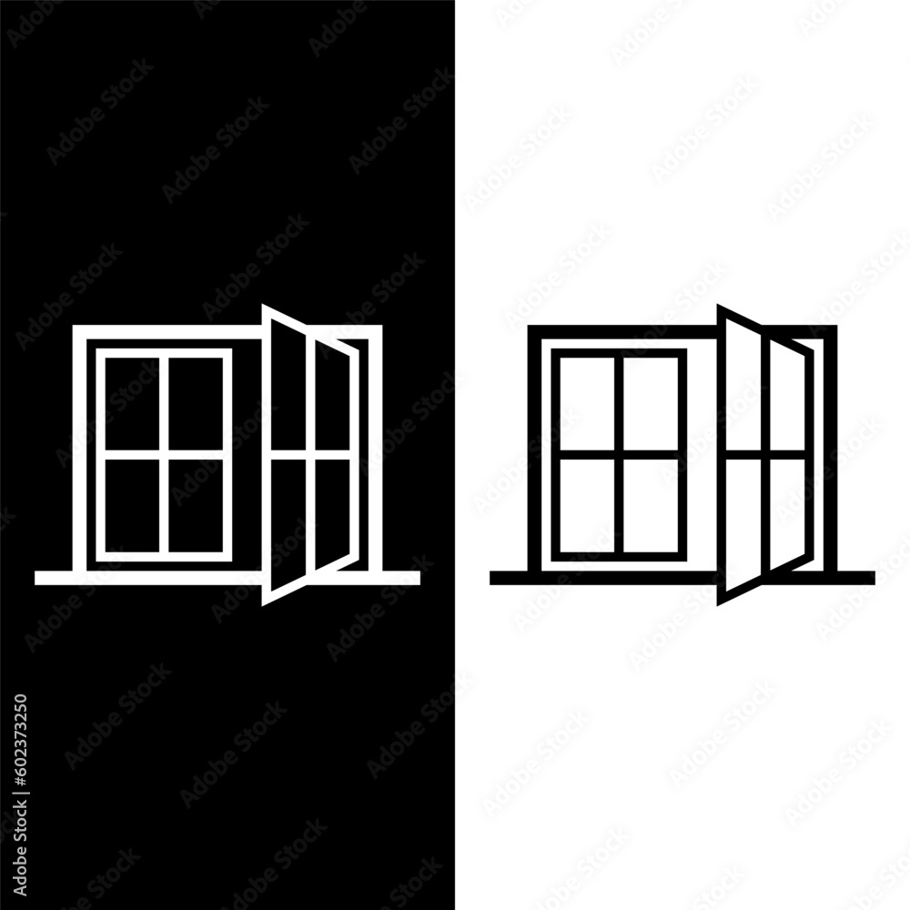 black and white window icon