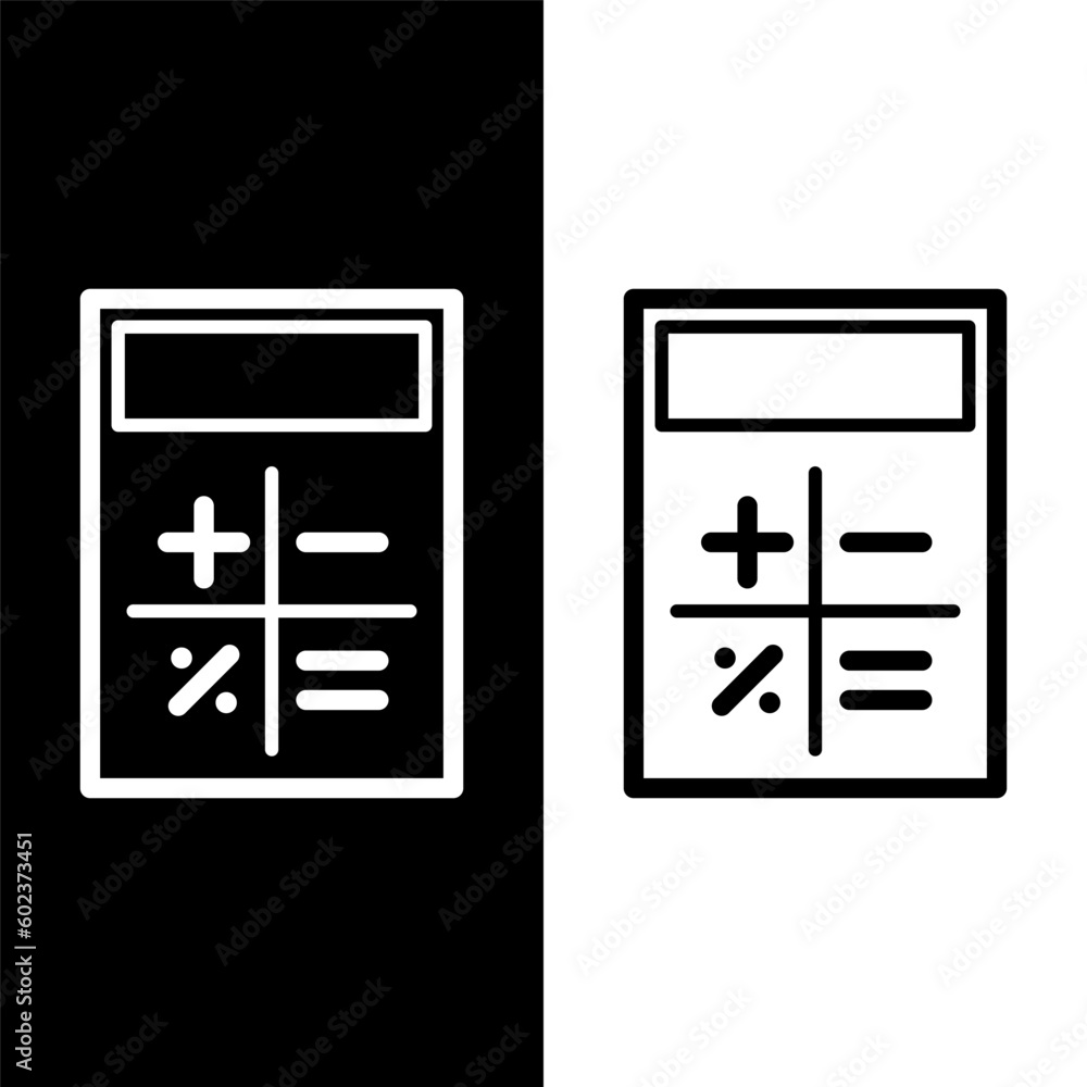 black and white calculator icon black and white calculator icon