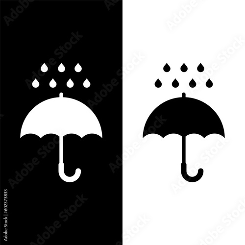 black and white umbrella icon