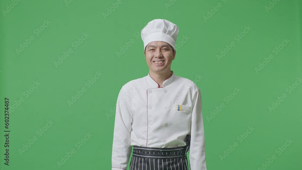 Asian Man Chef Standing And Smiling To Camera In The Green Screen Background Studio
Asian Man Chef Standing And Smiling To Camera In The Green Screen Background Studio