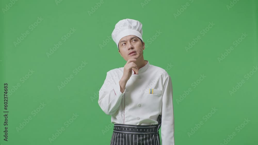 Asian Man Chef Thinking And Looking Around Then Raising His Index Finger While Standing In The Green Screen Background Studio
Asian Man Chef Thinking And Looking Around Then Raising His Index Finger While Standing In The Green Screen Background Studio