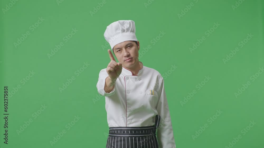 Asian Man Chef Pointing At You And Disapproving With No Index Finger Sign In The Green Screen Background Studio
Asian Man Chef Pointing At You And Disapproving With No Index Finger Sign In The Green Screen Background Studio