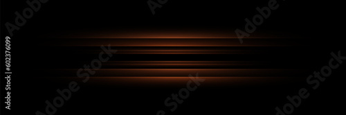 Horizontal glare. Laser beams, horizontal light beams. Beautiful light reflections. Glowing stripes on a dark background.