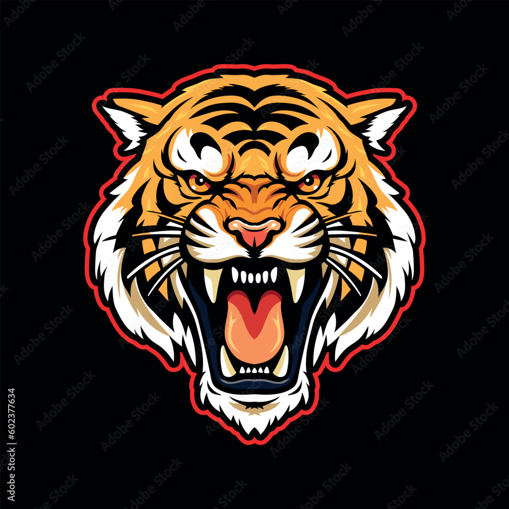 Tiger head.This is vector illustration ideal for a mascot, tattoo or T-shirt graphic.