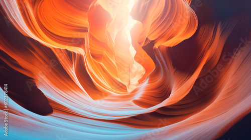 Warm colors antelope canyon texture background illustration. Generative Ai illustration