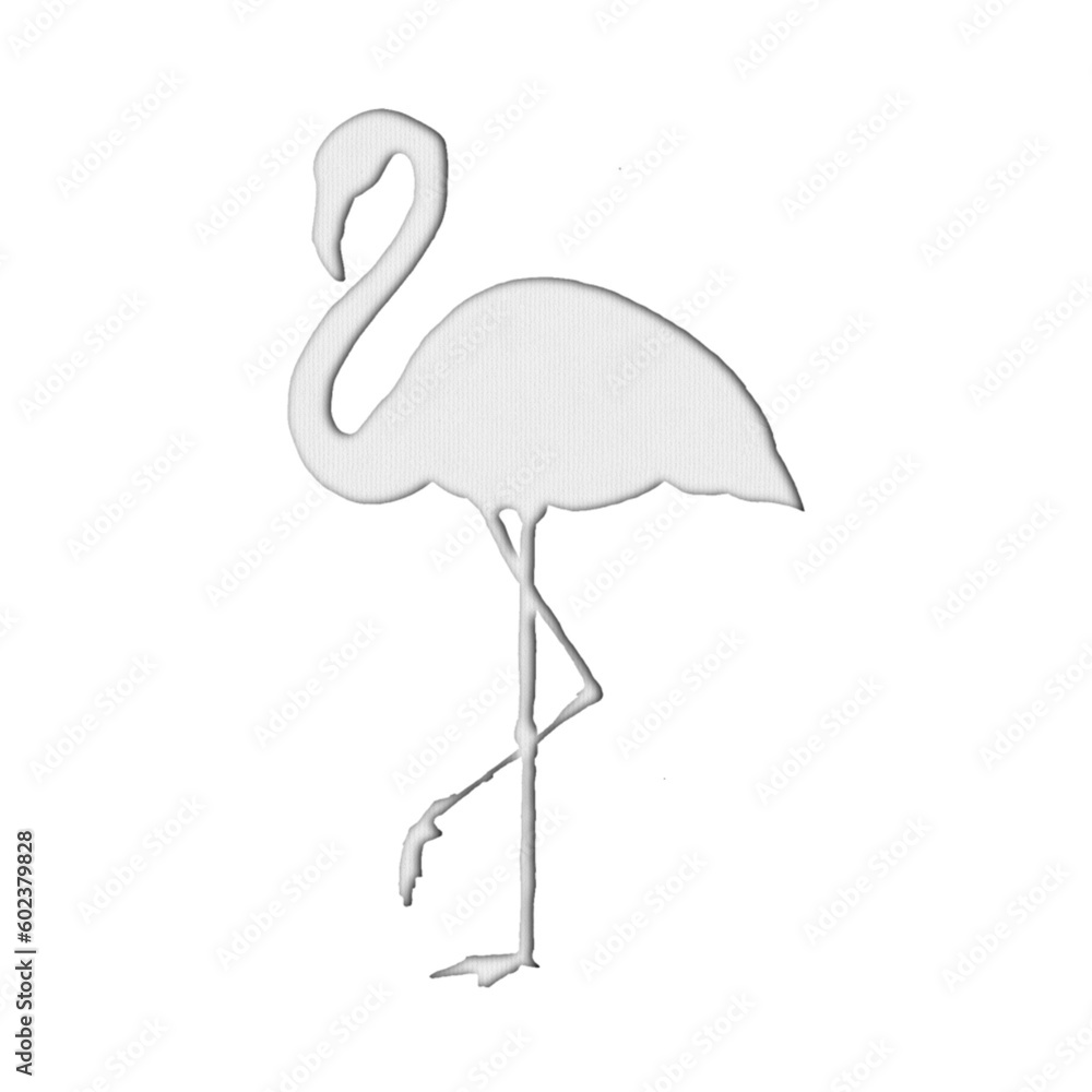 Fototapeta premium flamingo in paper cut style 