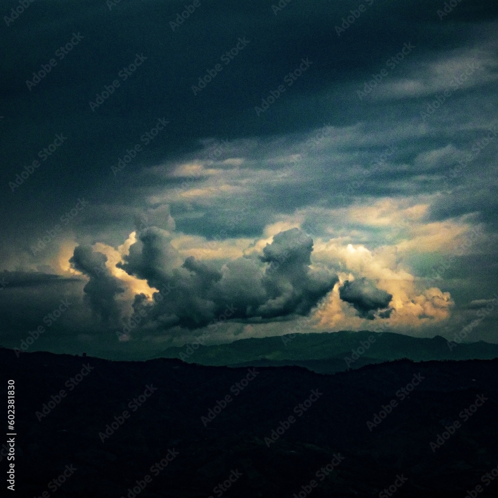 clouds over the mountains