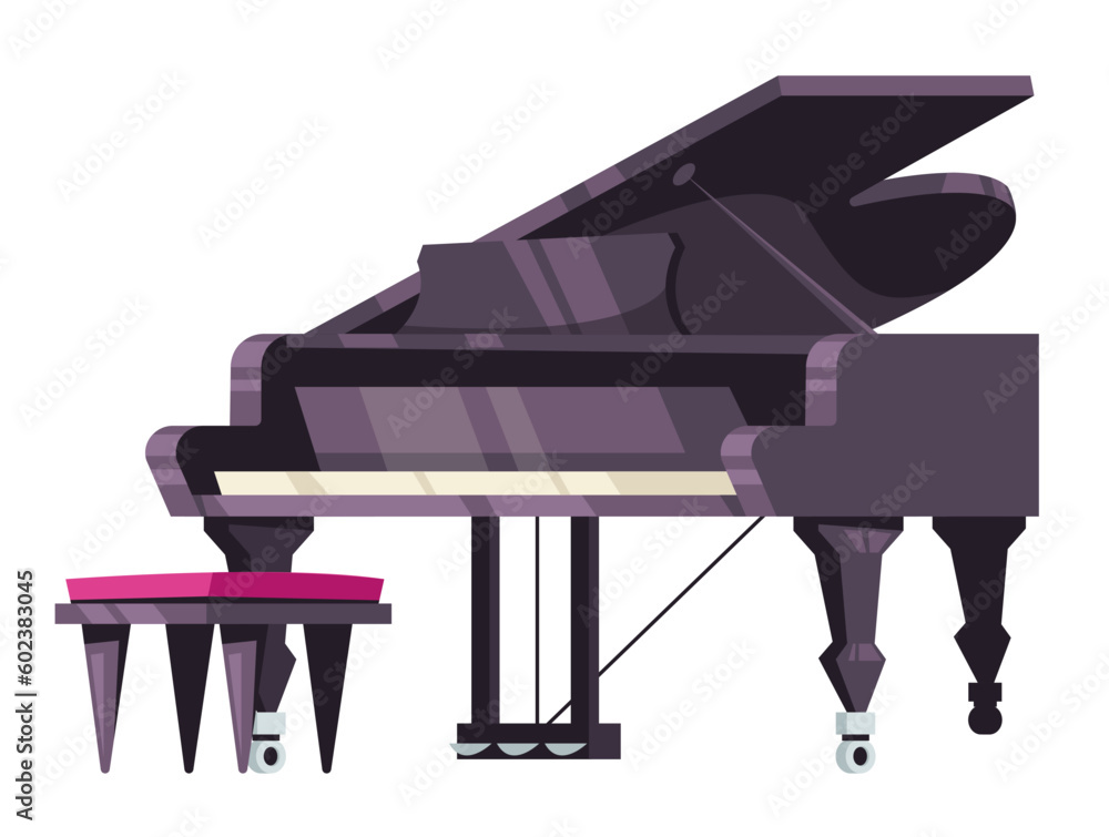 Piano isolated on white background. Vector graphic design illustration Piano isolated on white background. Vector graphic design illustration
